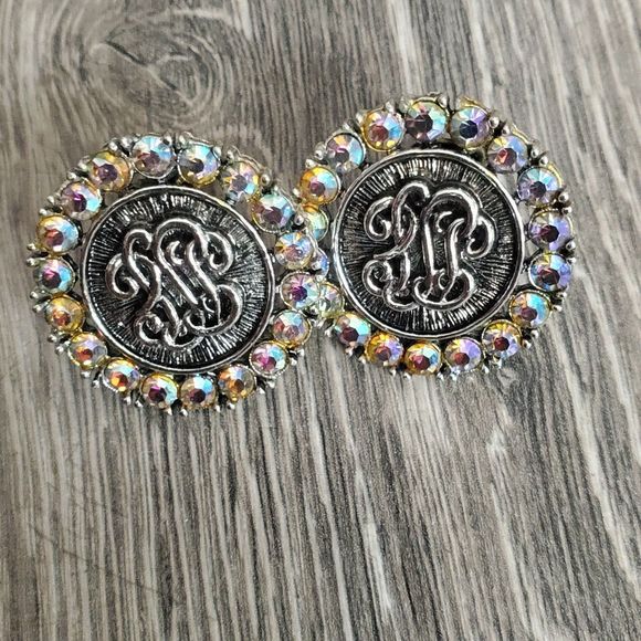 Vintage Faux Pocket Watch Judy Lee Clip On Earrings - Picture 2 of 7